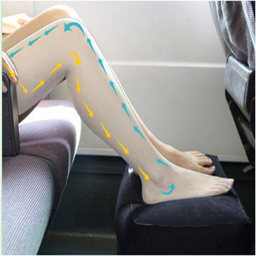 Inflatable Travel Foot Rest Pillow, Adjustable Height Leg Rest Pillow for Cars, Home, Office, Trains, Airplane, Make a Flat Bed for Baby, Kids, Toddlers, Grey, 1 Pack