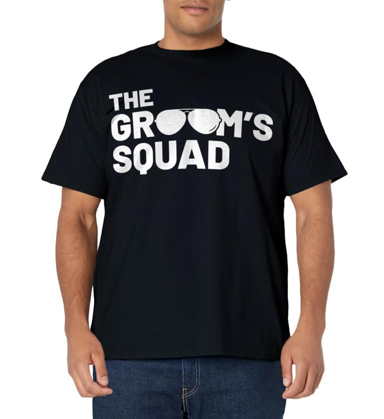 Groomsmen Groom Squat Men Bachelor Supplies Party Wedding T-Shirt