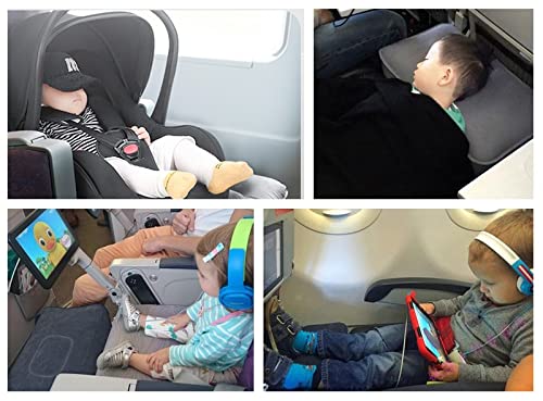 Inflatable Travel Foot Rest Pillow, Adjustable Height Leg Rest Pillow for Cars, Home, Office, Trains, Airplane, Make a Flat Bed for Baby, Kids, Toddlers, Grey, 1 Pack