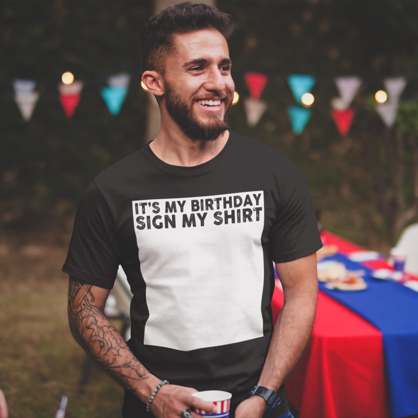 It's My Birthday Sign My Shirt Funny T-Shirt, Sarcastic Saying Humor Joke Gifts Party Mens Womens T Shirt Heather Navy Medium