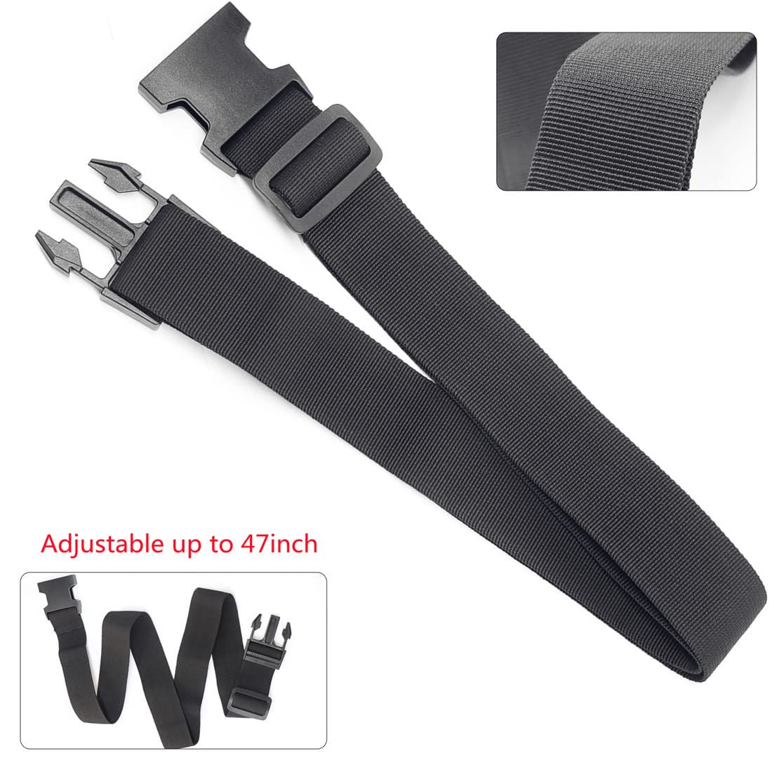 Luggage Straps for Suitcases TSA Approved, Travel Accessories to Connect Two Suitcase, Add A Bag Luggage Strap for Carry On Your 3 Luggages Adjustable Buckle Belt, 2Pack Black