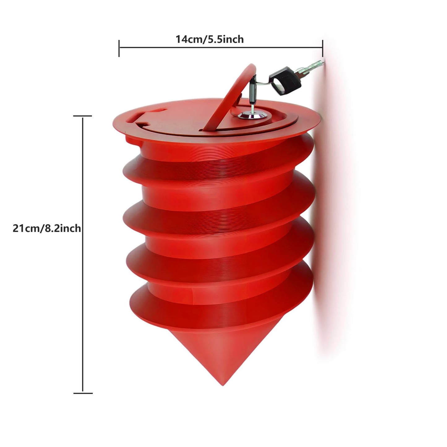 Portable Beach Safe With Locking Key, Bright Purple/Red Beach Locking Bags For Valuables and Phone (Red)
