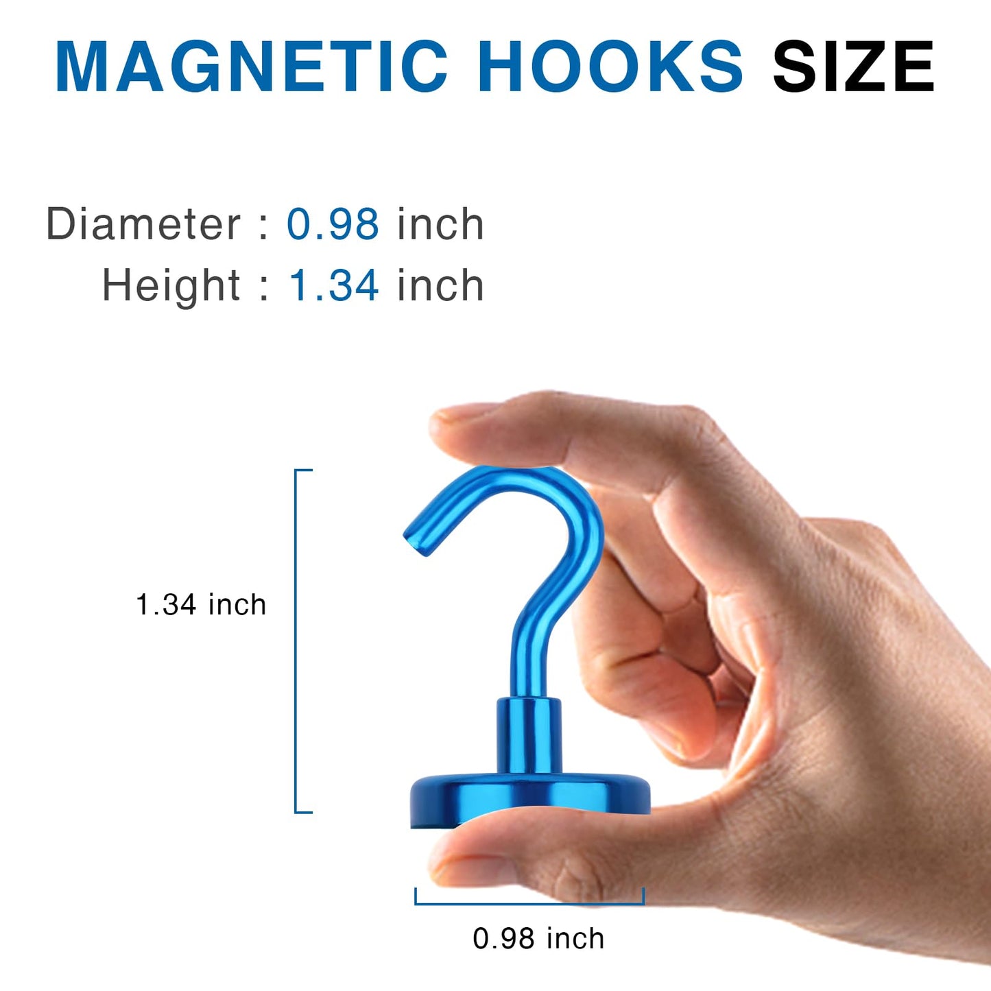 LOVIMAG Cruise Hits: 80LB Blue Magnetic Hooks, Door Magnets, Travel & ClassroomAccessorry Must-Haves (6 Pack)