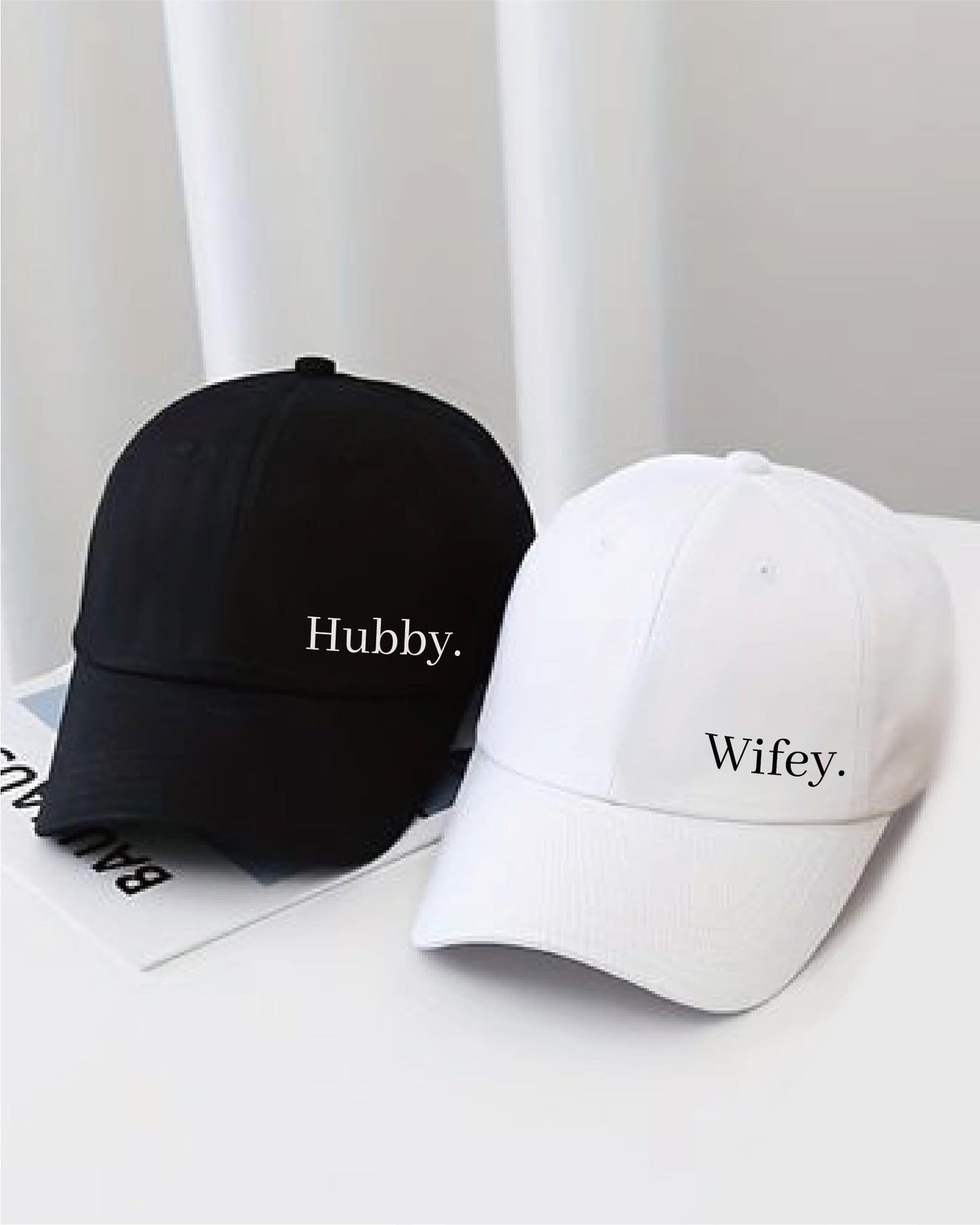 GroomBrideGifts Wedding Gifts for Couples, Hubby & Wifey Baseball Hat Hat Set, Bridal Shower Gifts, Unique Gift for Engagement, Wedding, Honeymoon, Newly-Married Anniversary