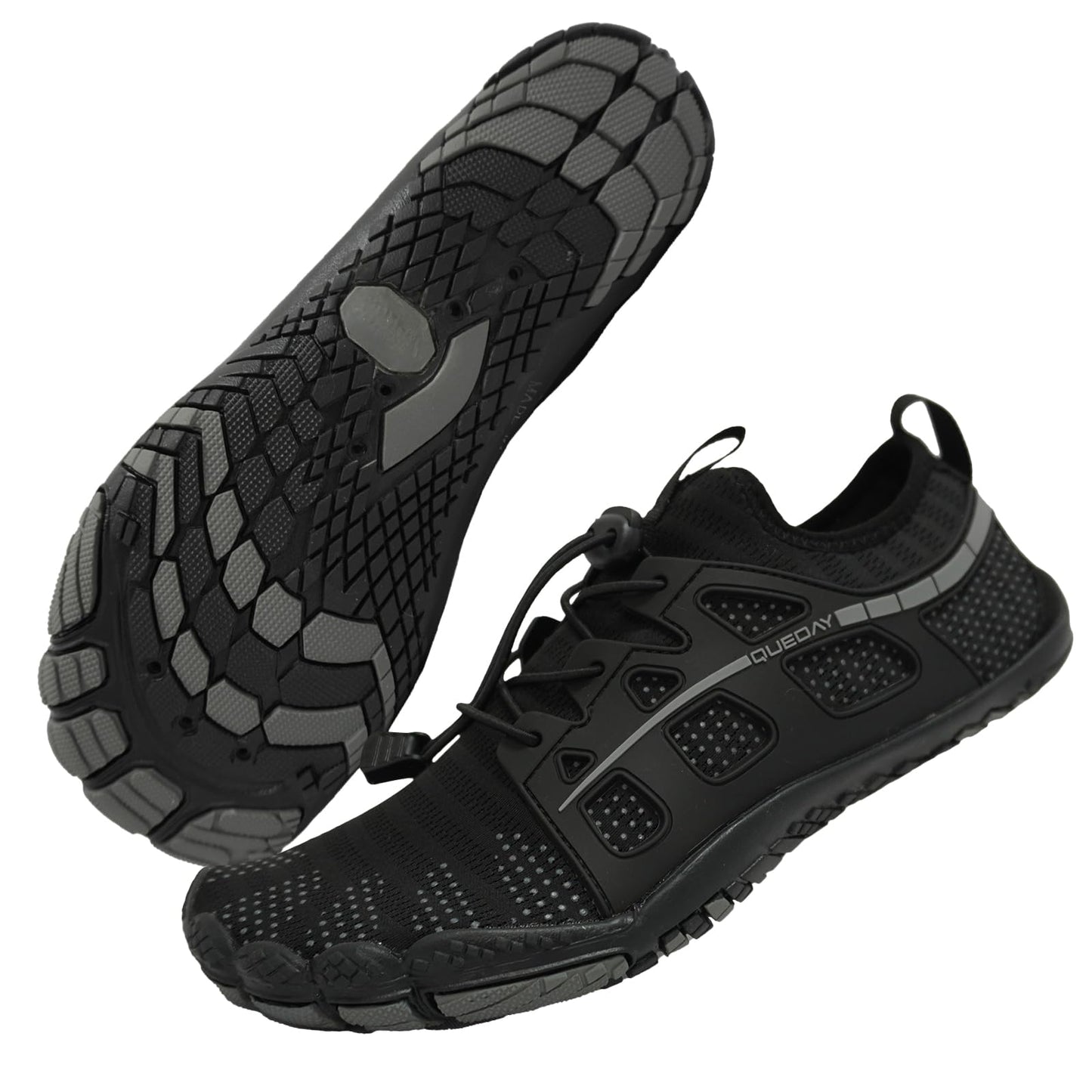 Generic Queday Water Shoes for Men Women Quick Dry Barefoot Shoes Black Athletic Lightweight Sports Aqua Socks Outdoor Swim Hiking Diving Surf Fishing Size 39