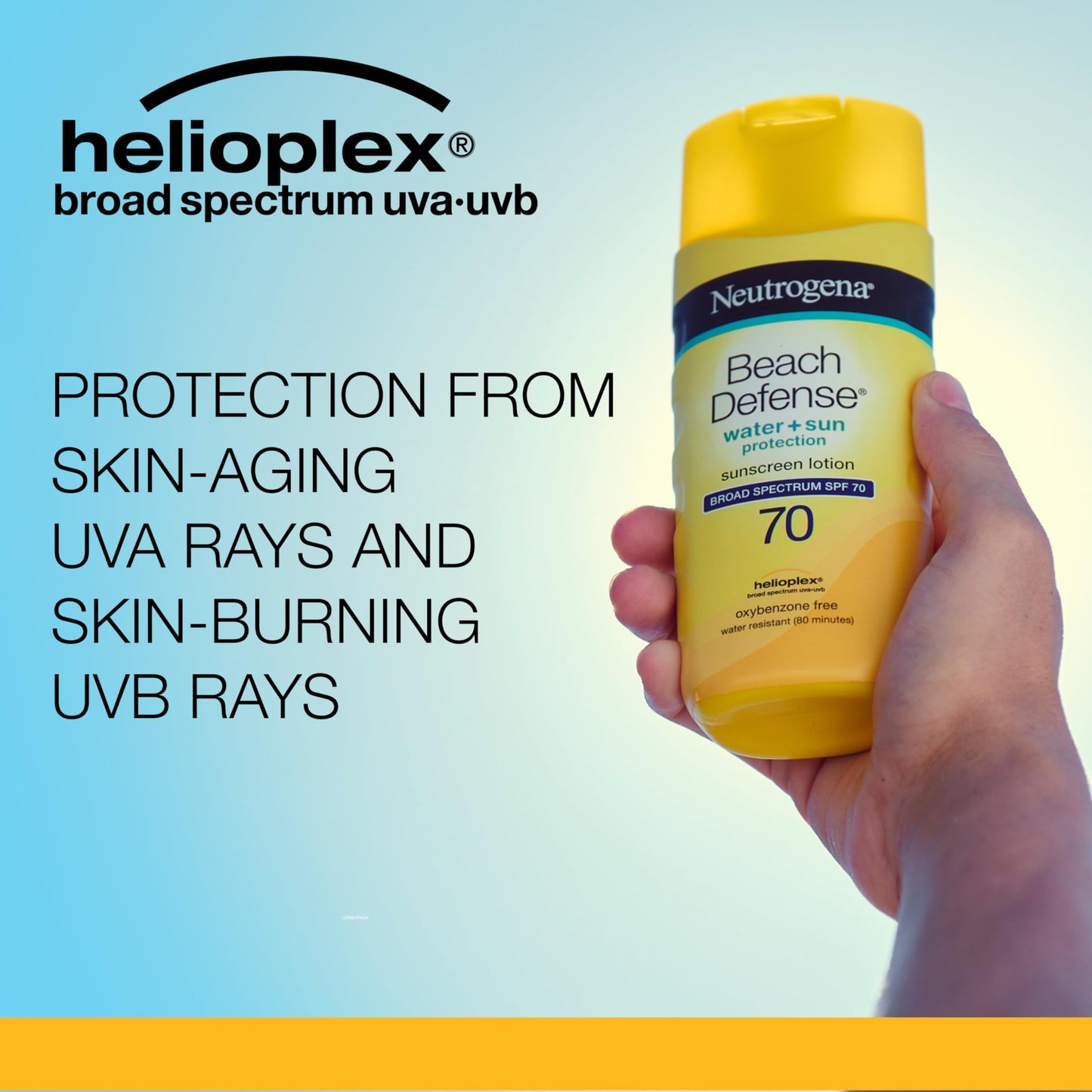 Neutrogena Beach Defense Water Resistant Sunscreen Body Lotion with Broad Spectrum SPF 70, Oil-Free and Fast-Absorbing, 6.7 oz