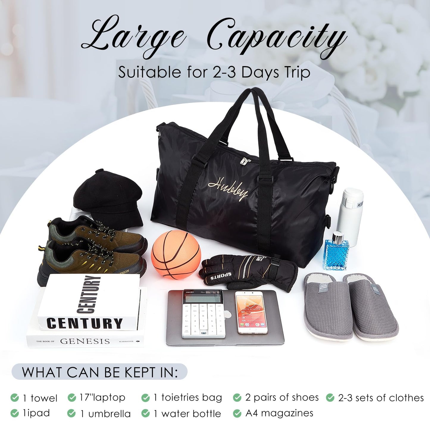 Sanwuta 2 Pcs Couple Duffel Travel Bag Set Wedding Gift Bag for Valentine Bride Groom Honeymoon Travel Bags Gym/weekender Bag(Wifey Hubby)