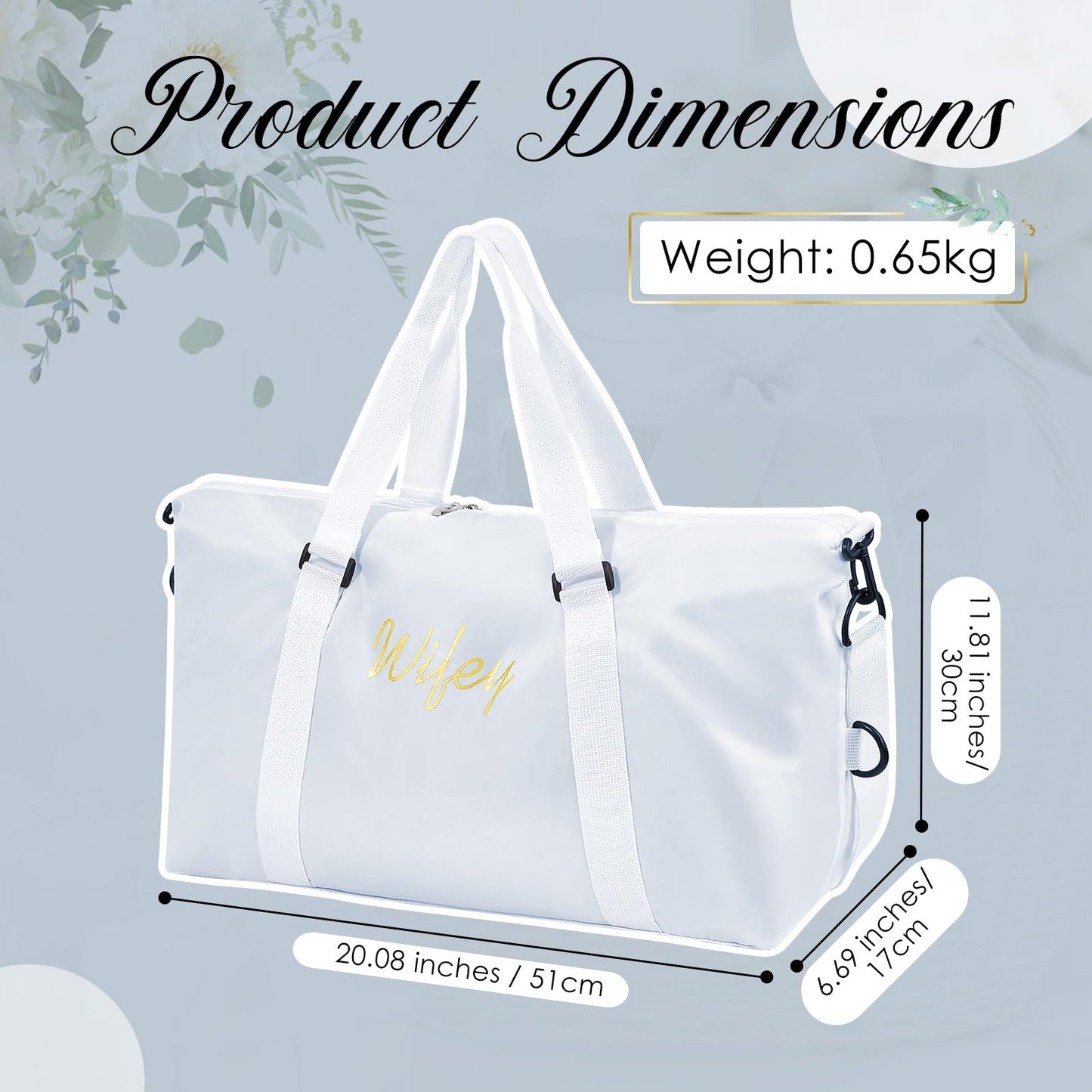 Sanwuta 2 Pcs Couple Duffel Travel Bag Set Wedding Gift Bag for Valentine Bride Groom Honeymoon Travel Bags Gym/weekender Bag(Wifey Hubby)