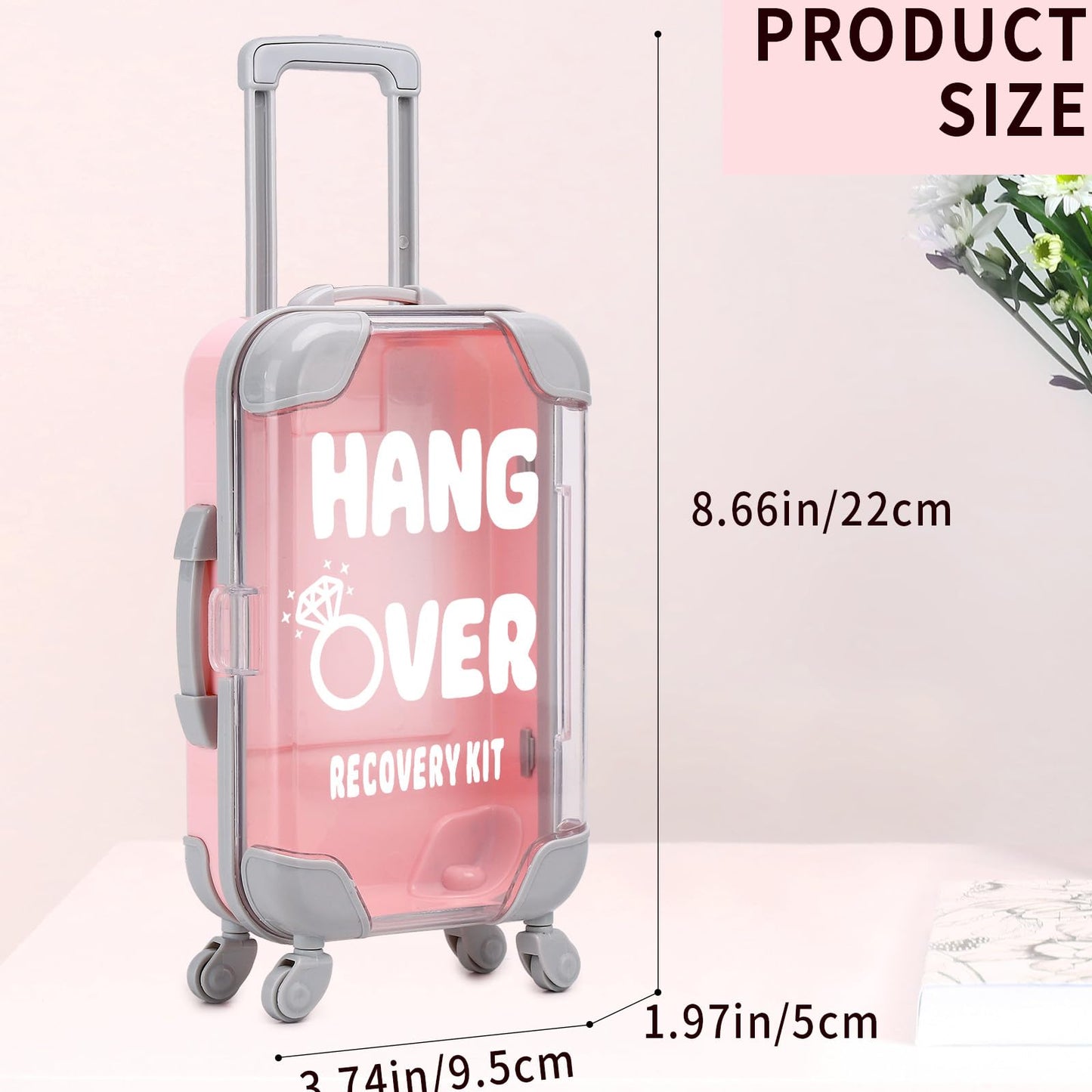 AIOMOB 10 Pack Mini Suitcase Party Favor Gift Box Plastic Hangover Gift Box False Eyelashes Box Miniature Luggage for Travel Wedding Bachelorette Party Bridesmaid Bridal Shower Favors Decorations