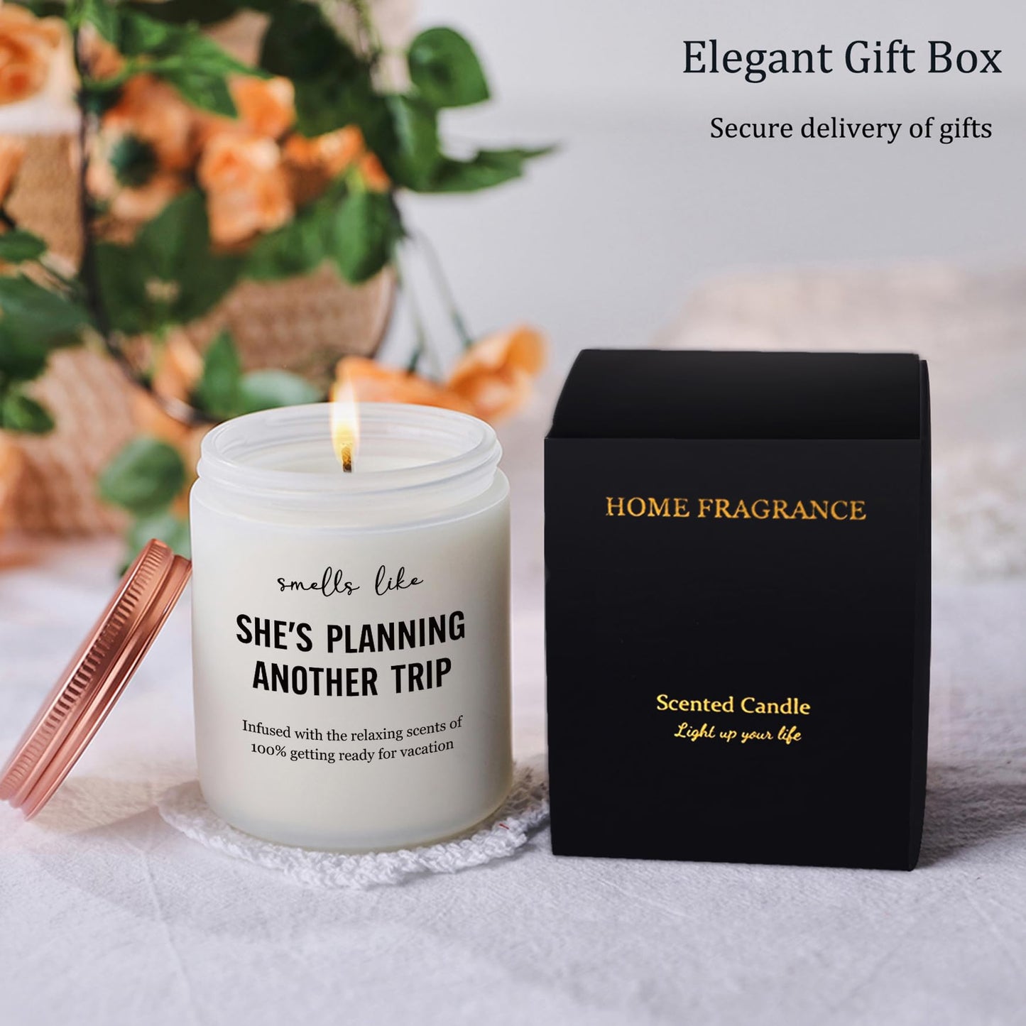 Travel Gifts for Women, Best Gifts for People Who Travel - Unique Gift for Like Travel Women Essentials - Gifts for International Traveler Planner Vacation Candle