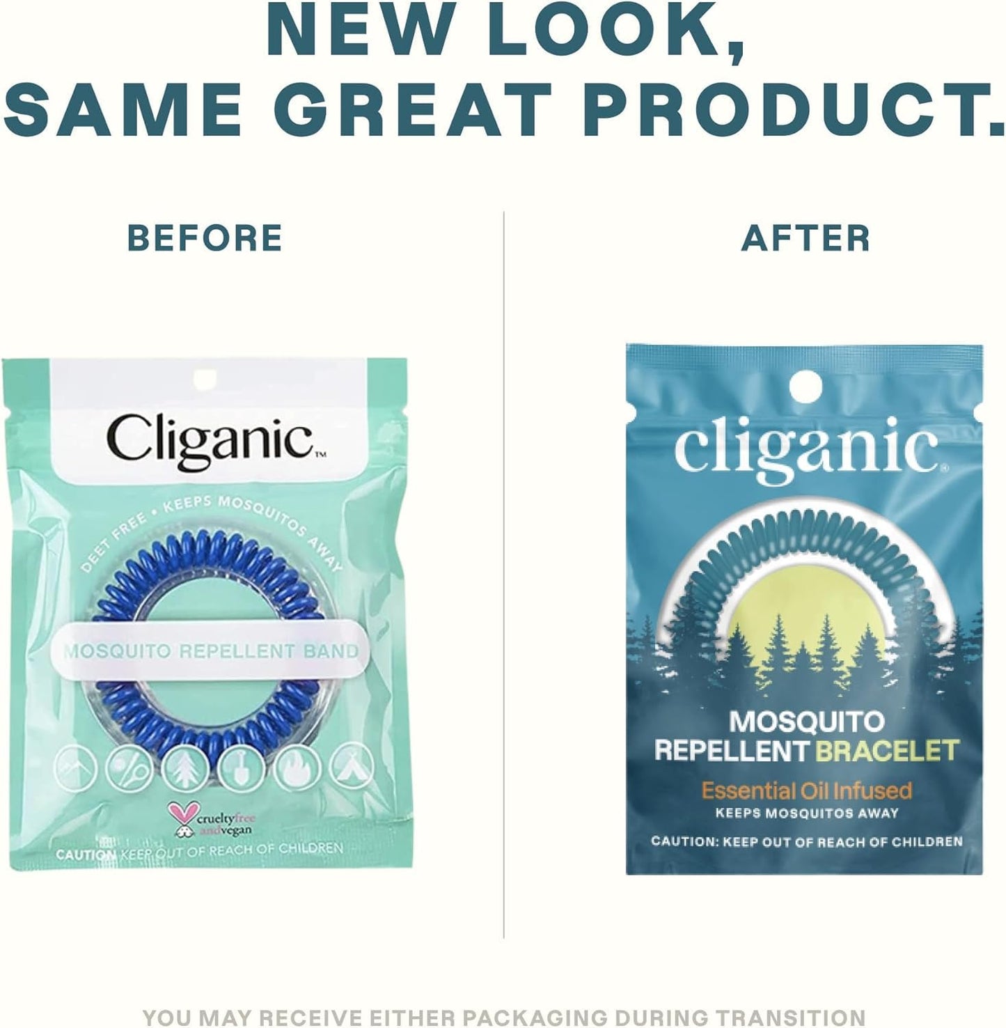 Cliganic 20 Pack Mosquito Repellent Bracelets, DEET-Free Bands, Individually Wrapped (Packaging May Vary)