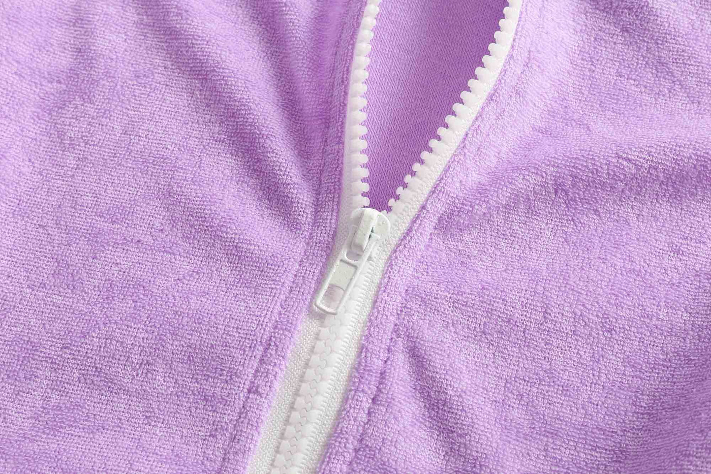 LUCKYGAL Purple Girls Swimsuit Cover Up Kids Swim Coverup Terry Zip-Up Beach Pool Wraps,3t 4t