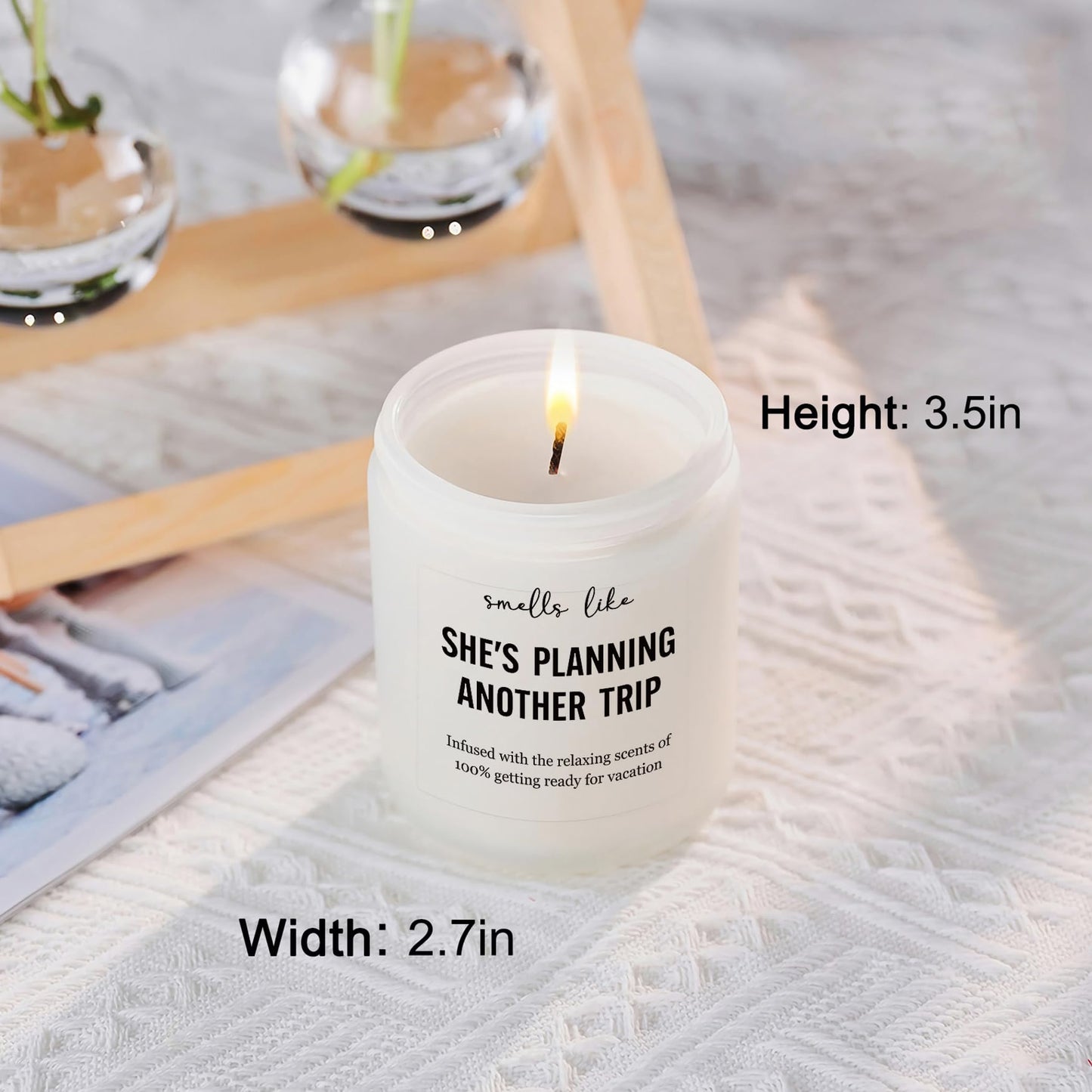 Travel Gifts for Women, Best Gifts for People Who Travel - Unique Gift for Like Travel Women Essentials - Gifts for International Traveler Planner Vacation Candle