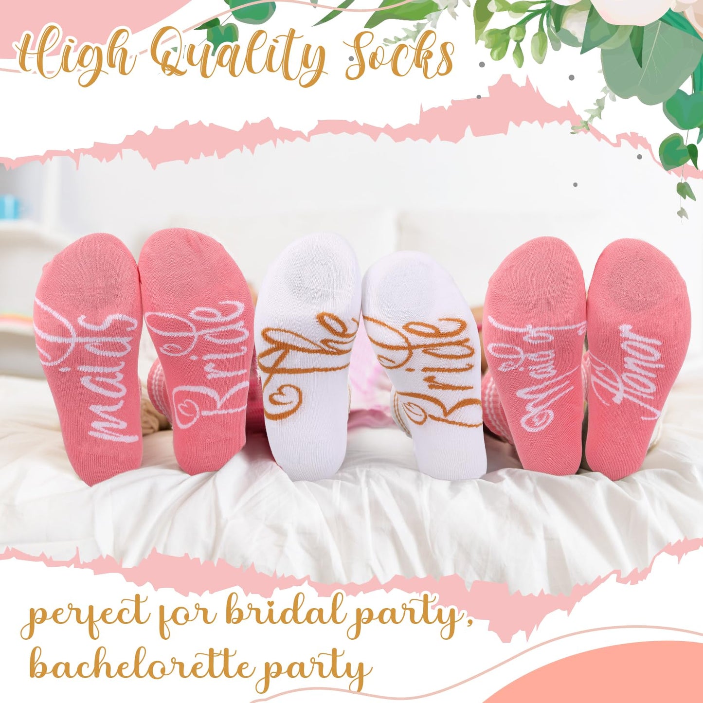 ramede 40 Pcs Bride Bridesmaid Robes Set Bridal Party Silk Satin Robes for Wedding Bridal Shower Bachelorette Party(Pink, White)