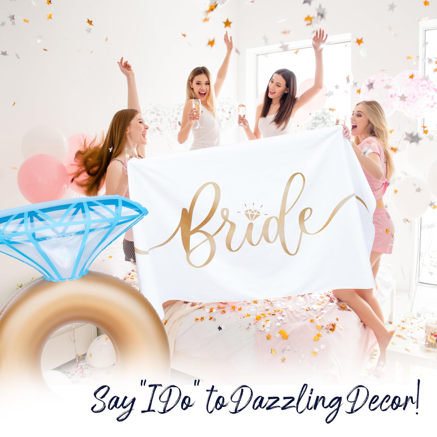 Prestige Bride Towel & Ring Pool Float | Bachelorette Gifts for Bride, Beach Bachelorette Party Decorations Floatie, Bridal Shower Accessories Favors
