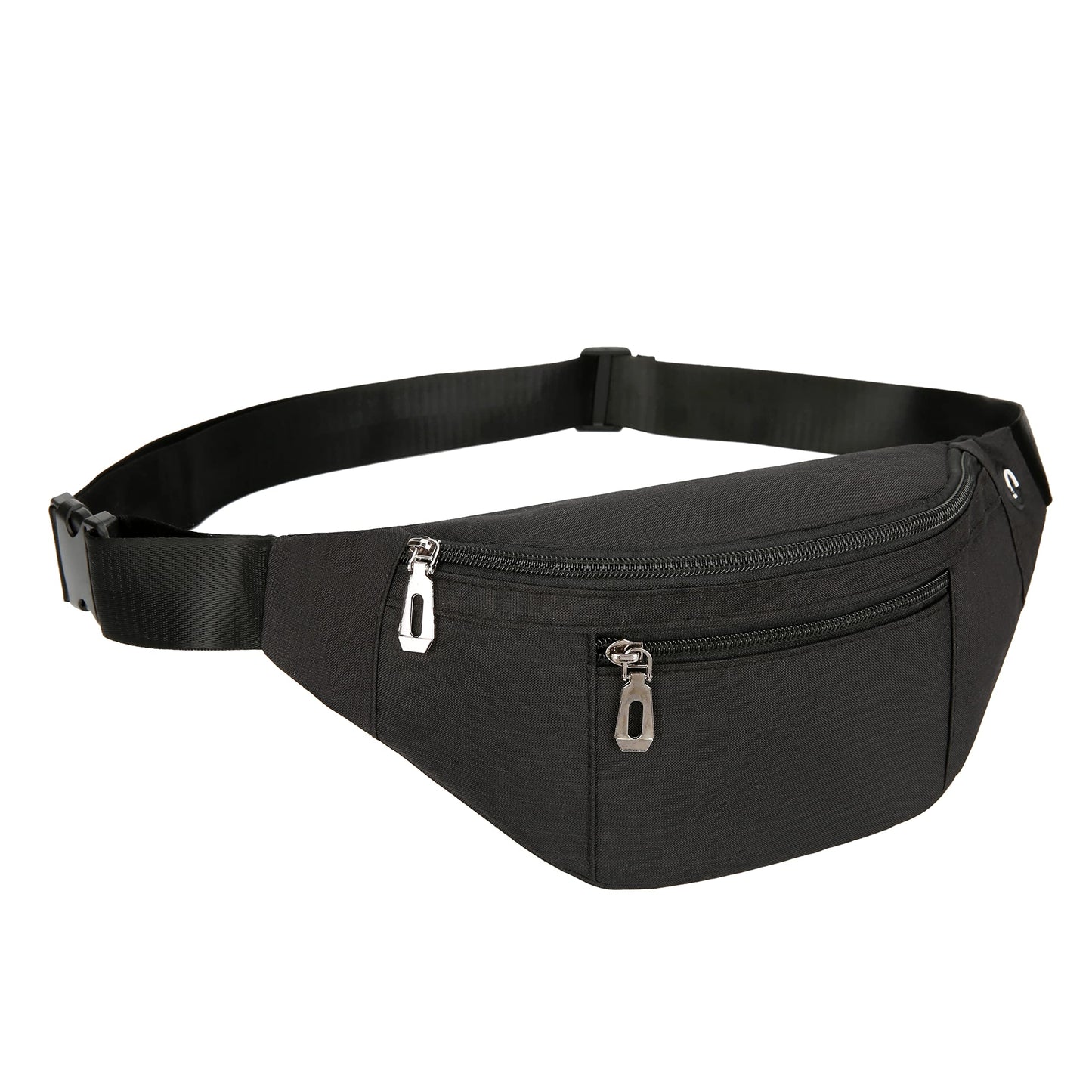 Fanny Pack for Men & Women, Fashion Waterproof Waist Packs with Adjustable Belt, Casual Bag Bum Bags for Travel Sports Running. (02-Black)