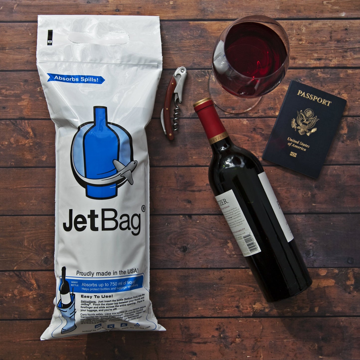 JetBag Bold - The Original ABSORBENT Reusable & Protective Bottle Bags - Set of 3 - MADE IN THE USA