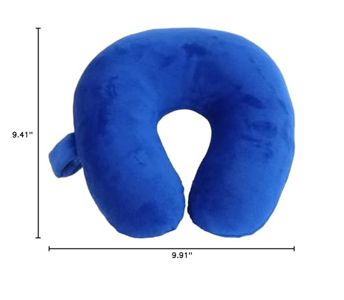 Wolf Essentials Kids Cozy Soft Microfiber Neck Pillow, Compact, Perfect for Plane or Car Travel, Blue