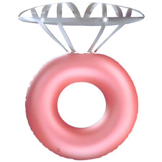 Bachelorette Pool Float, Rose Gold Inflatable Diamond Ring Floatie, Bachlorette Party Accessories Decoration for Brides Engagement Party, Beach Bachelorette Party Favors Anniversary Bridal Shower Gift