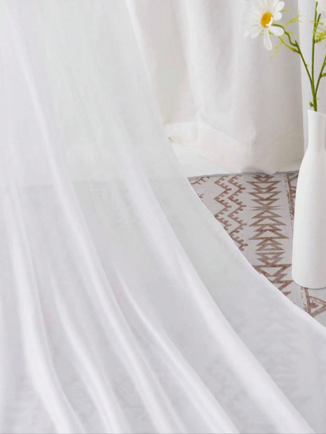 OYOANGLE Women's Mesh Sheer Ruffle Trim Long Sleeve Belted See Through Robes Bride Kimono Exotic Sleepwear White Small