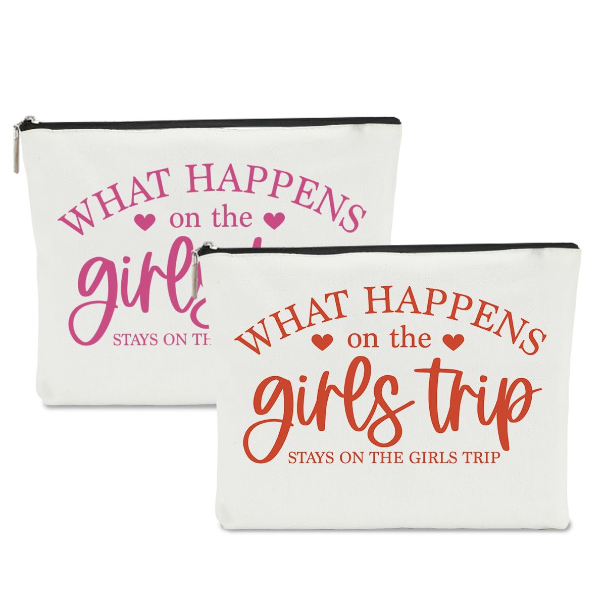 2Pcs Girls Trip Gifts Favors Girls Weekend Gifts for Women Makeup Bag Cosmetic Bag Girls Trip Essentials Weekend Bag Coin Purse for Niece Daughter Friend Coworker Bestie Graduation Christmas Birthday