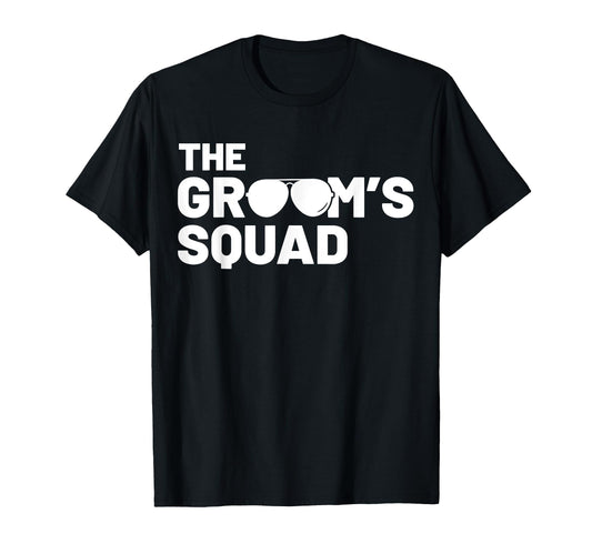 Groomsmen Groom Squat Men Bachelor Supplies Party Wedding T-Shirt