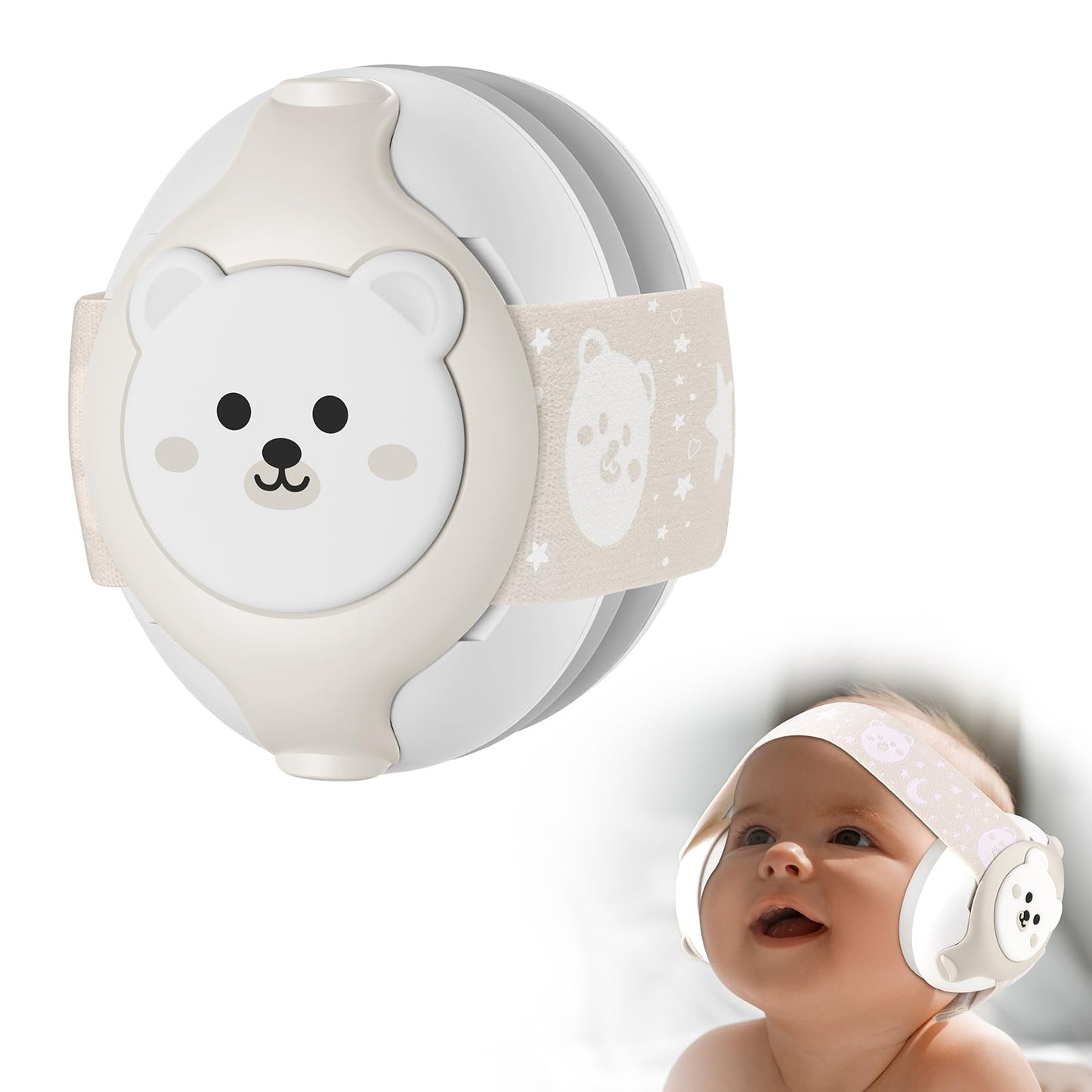 YomauiYee Baby Headphones-Infant Ear Protection for Babies 0-36 Months, 25dB NRR Baby Noise Cancelling Headphones with Little Bear Design,Baby Airplane Essentials for Travel/Improves Sleep/Outdoor