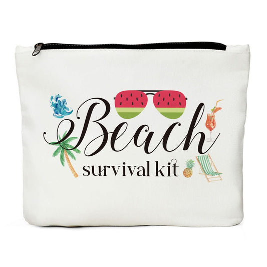 JIUWEIHU Beach Bags, Sunscreen Bag, Beach Kit Summer Travel Gifts Women Cosmetic Bag, Beach Survival Kit, Waterproof Wictoria Secret Makeup Bag, Beach Gifts for Women