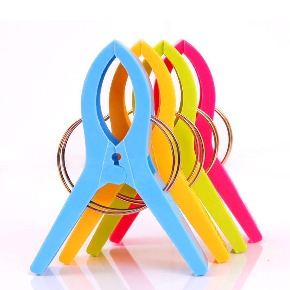 Danmu Beach Towel Clips, Beach Clips, Towel Clips for Beach Chairs Cruise, Heavy Duty Clothes Pins-Keep Your Towel from Blowing Away, Beach Accessories for Vacation Must Haves (Multicolor-8pcs)