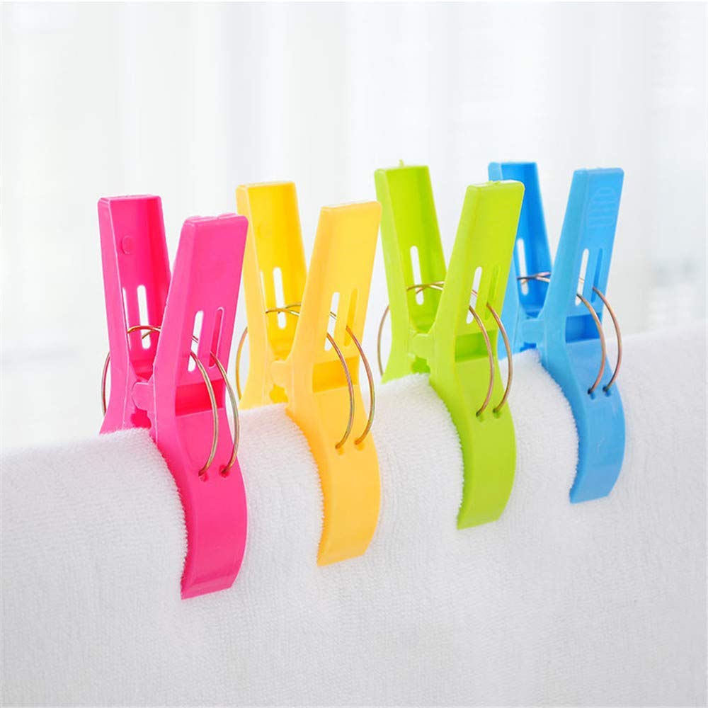 Danmu Beach Towel Clips, Beach Clips, Towel Clips for Beach Chairs Cruise, Heavy Duty Clothes Pins-Keep Your Towel from Blowing Away, Beach Accessories for Vacation Must Haves (Multicolor-8pcs)