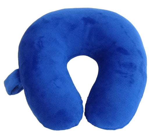 Wolf Essentials Kids Cozy Soft Microfiber Neck Pillow, Compact, Perfect for Plane or Car Travel, Blue