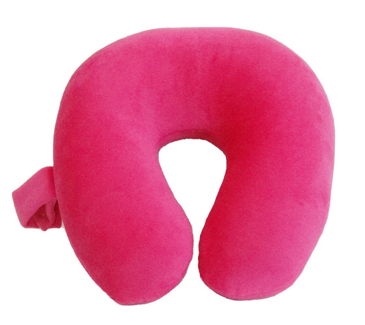 Wolf Essentials Kids Cozy Soft Microfiber Neck Pillow, Compact, Perfect for Plane or Car Travel, Pink