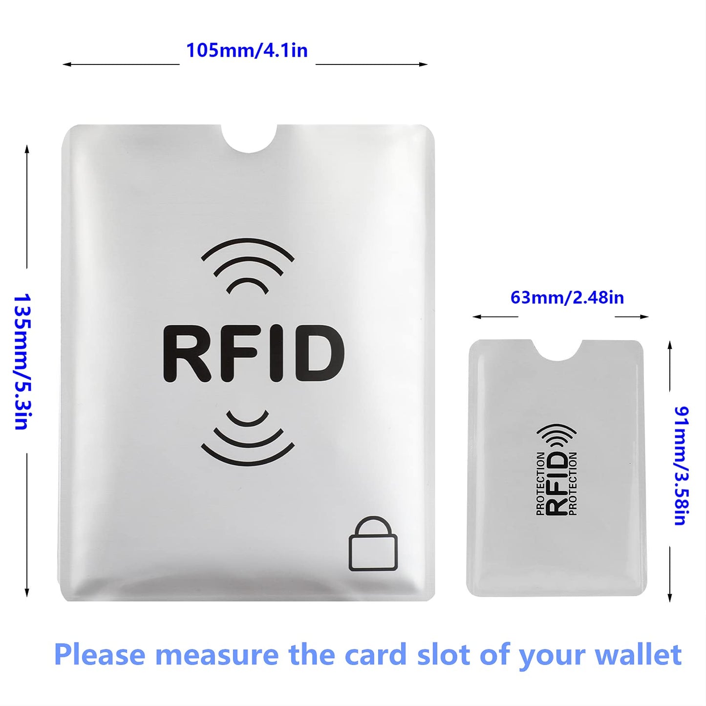 Luumxai 16 RFID Blocking Sleeves Set (10 Credit Card Holders & 4 Passport Protectors) Identity Theft Protection Secure Sleeves Set.Waterproof aluminum foil slim Design easily into your Wallet