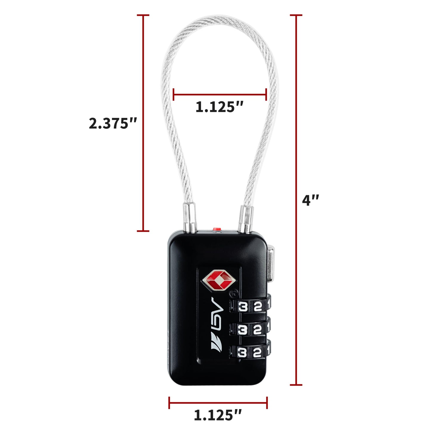 TSA Accepted Luggage Travel Lock, Set-Your-Own Combination Lock for School Gym Locker, Luggage Suitcase Baggage Locks, Filing Cabinets, Toolbox, Case (Black, 2 Pack)