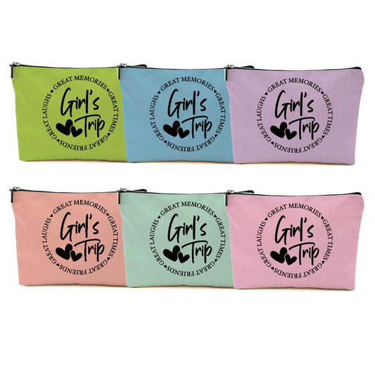 DHKG 6Pcs Girls Trip Gifts Favors, Girls Weekend Gifts Makeup Bag, Bestie Gifts Weekend Bag Vacation 2025 Cosmetic Bag, Friendship Gifts for Women Bestie Friend, Graduation Wedding Gifts Toiletry Bag