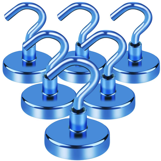 LOVIMAG Cruise Hits: 80LB Blue Magnetic Hooks, Door Magnets, Travel & ClassroomAccessorry Must-Haves (6 Pack)