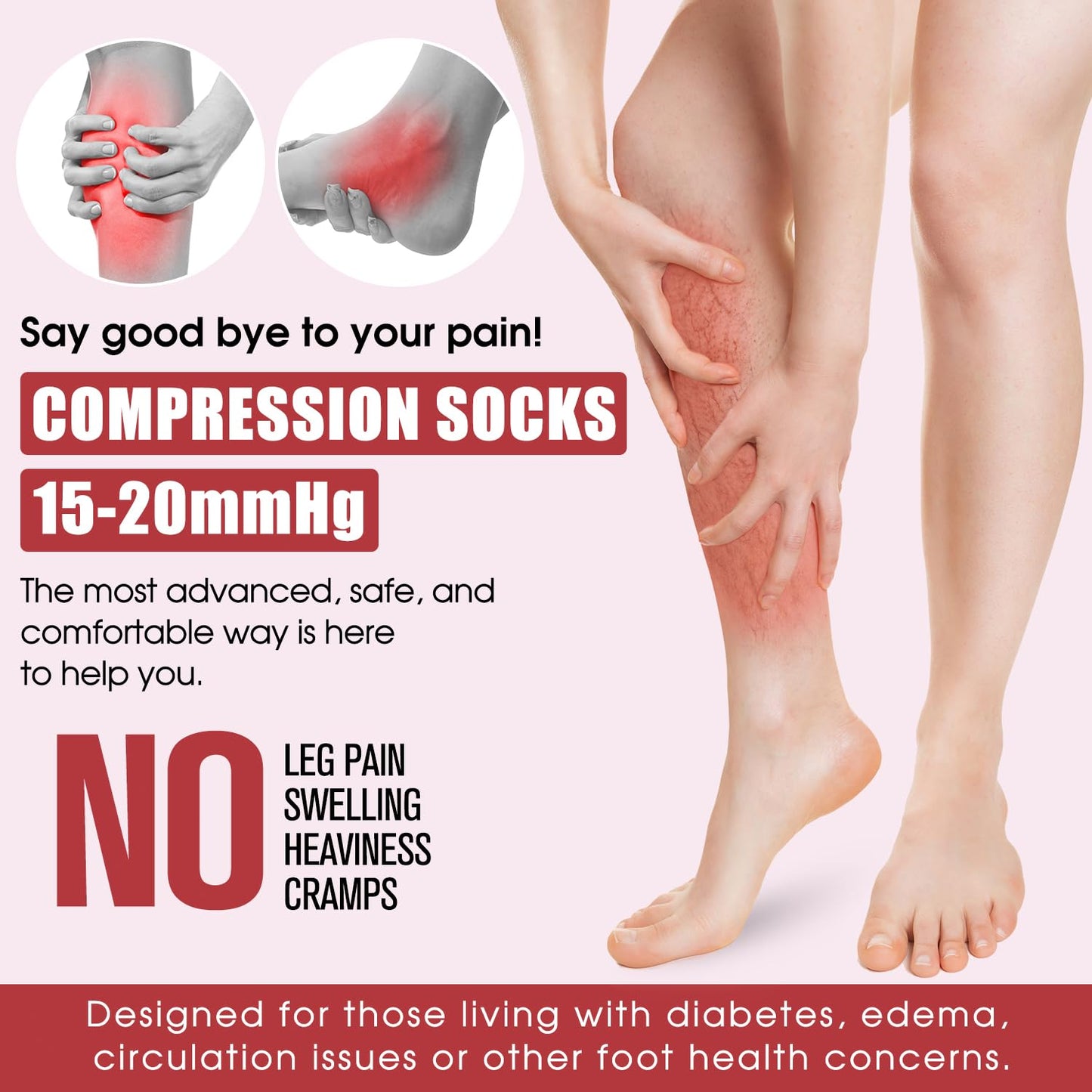 4 Pairs Compression Socks for Women and Men -Best Support for Circulation,Running, Athletic, Nursing, Travel, Pregnancy