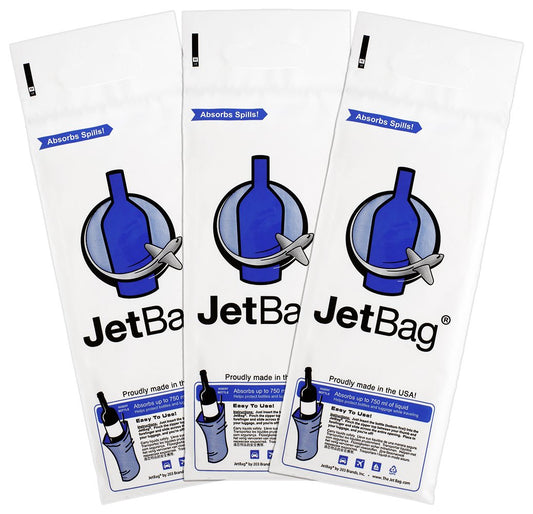 JetBag Bold - The Original ABSORBENT Reusable & Protective Bottle Bags - Set of 3 - MADE IN THE USA