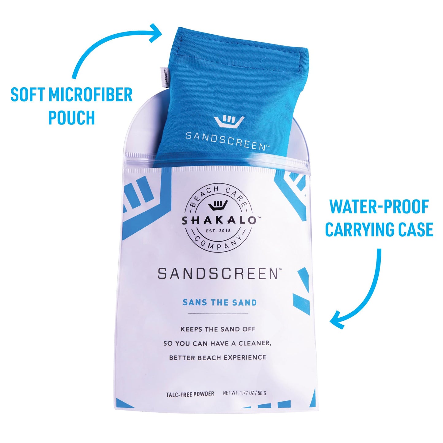 SHAKALO SANDSCREEN Sand Removal Bag | The Original Sand Remover | Talc-Free and Reef Friendly | Fresh, Clean and Sand Free | Great for The Whole Family!(Pack of 1)