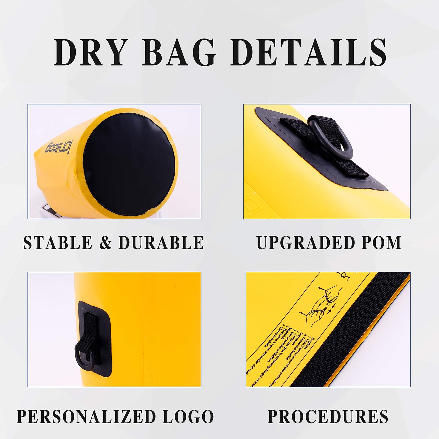IDRYBAG Dry Bags for Kayaking Waterproof 2L/5L/10L/15L/20L, Small Dry Bag Waterproof Floating, Dry Sack Waterproof Bag for Paddleboarding Travel