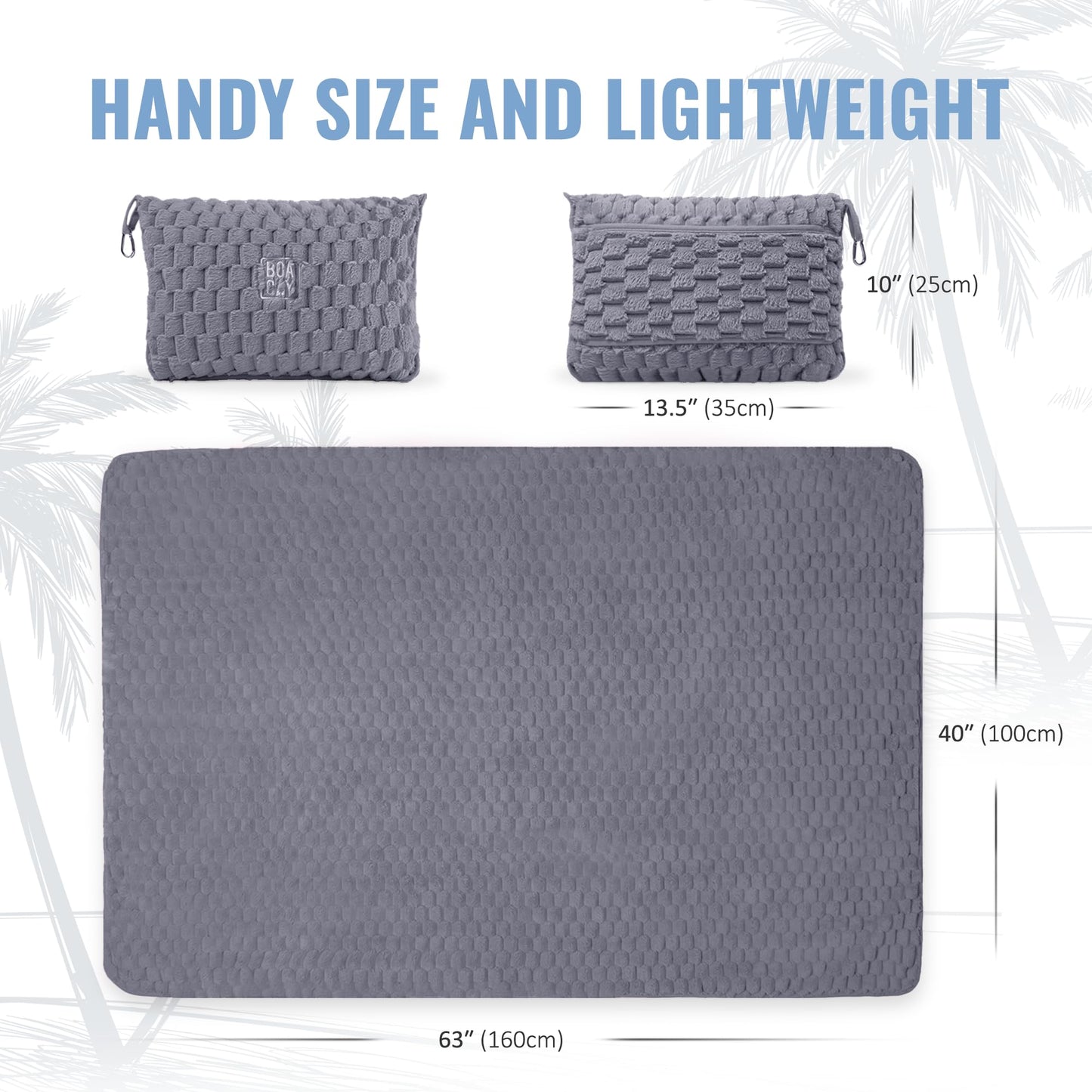 BOACAY Packable Travel Blanket for Airplane, Car - Compact Office Blanket - Portable Pillow for Adults, Kids with Case, Luggage Sleeve, Backpack Clip