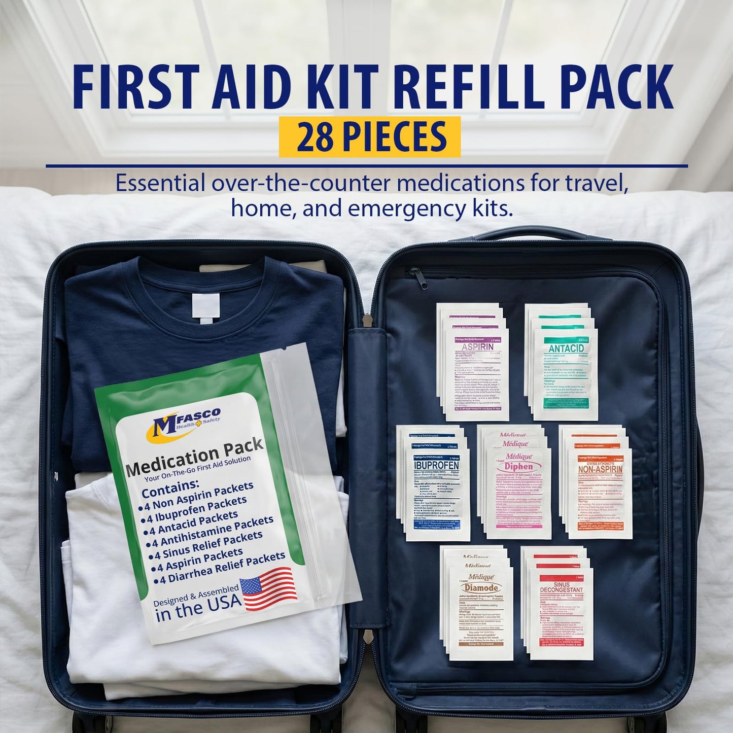 MFASCO 7 in 1 Travel Size Medicine Kit - TSA Approved