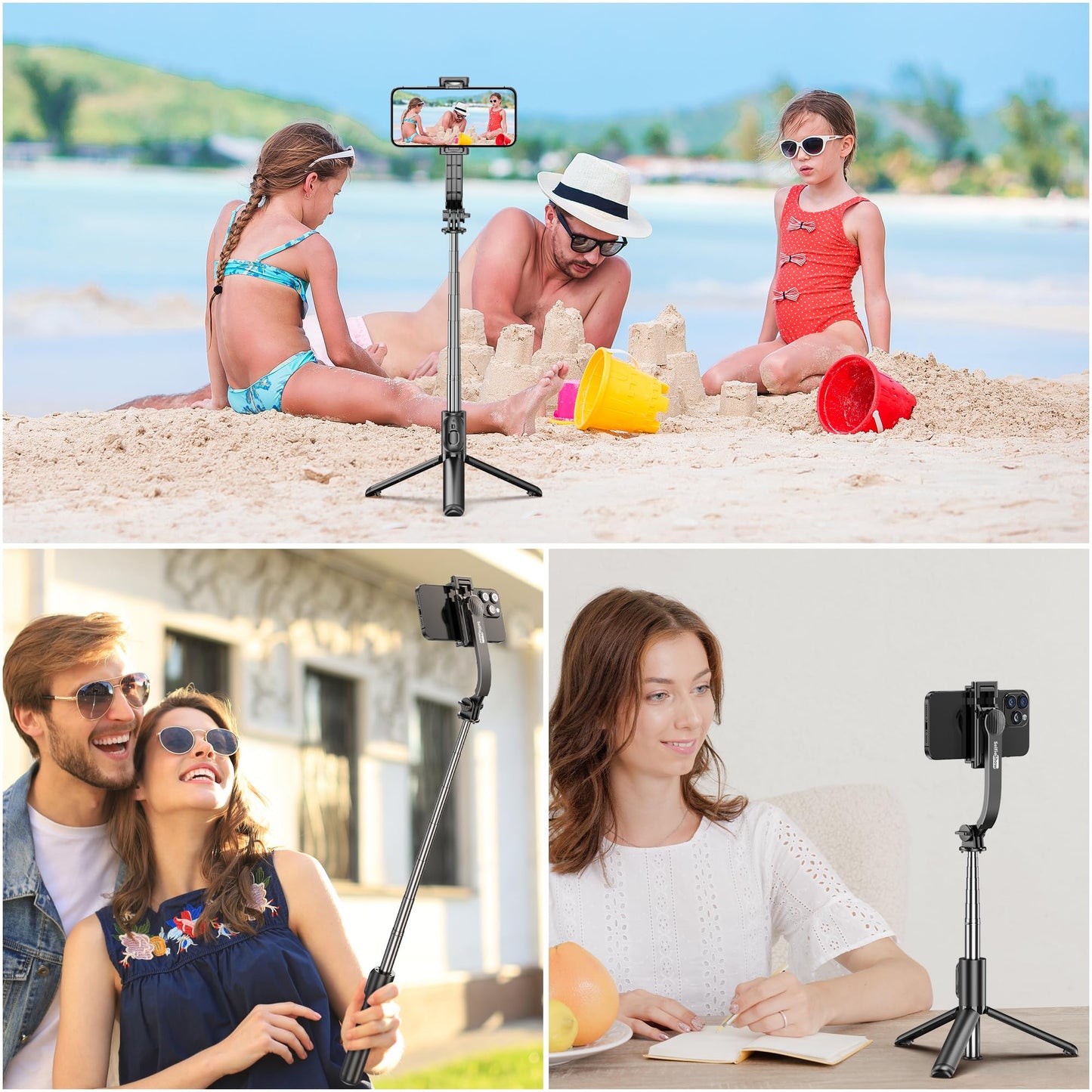 SelfieShow Selfie Stick, Extendable Selfie Stick Tripod with Wireless Remote and Tripod Stand, Portable, Lightweight, Compatible with iPhone 15 14 13 12 Pro Xs Max X 8Plus, Samsung Smartphone and More