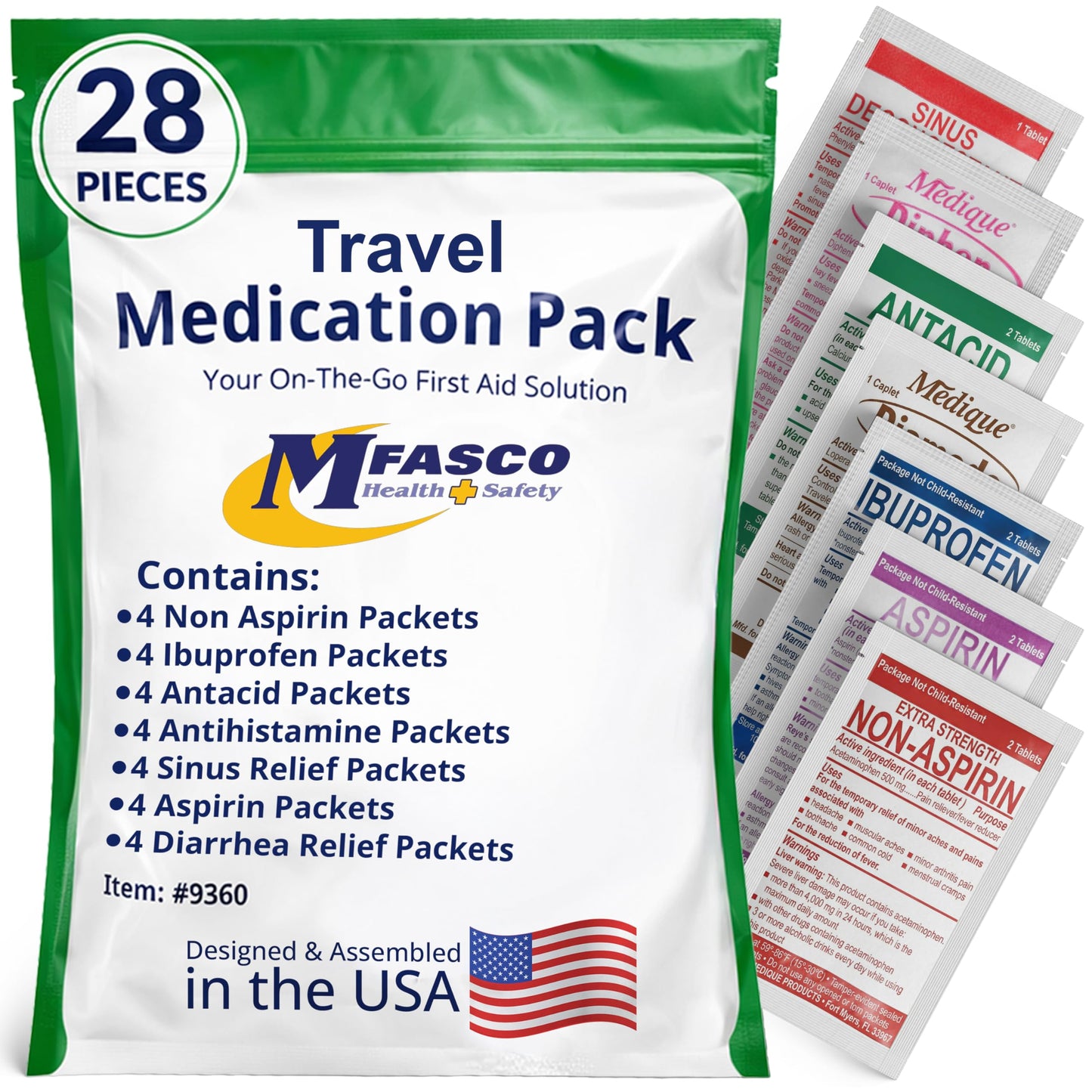 MFASCO 7 in 1 Travel Size Medicine Kit - TSA Approved
