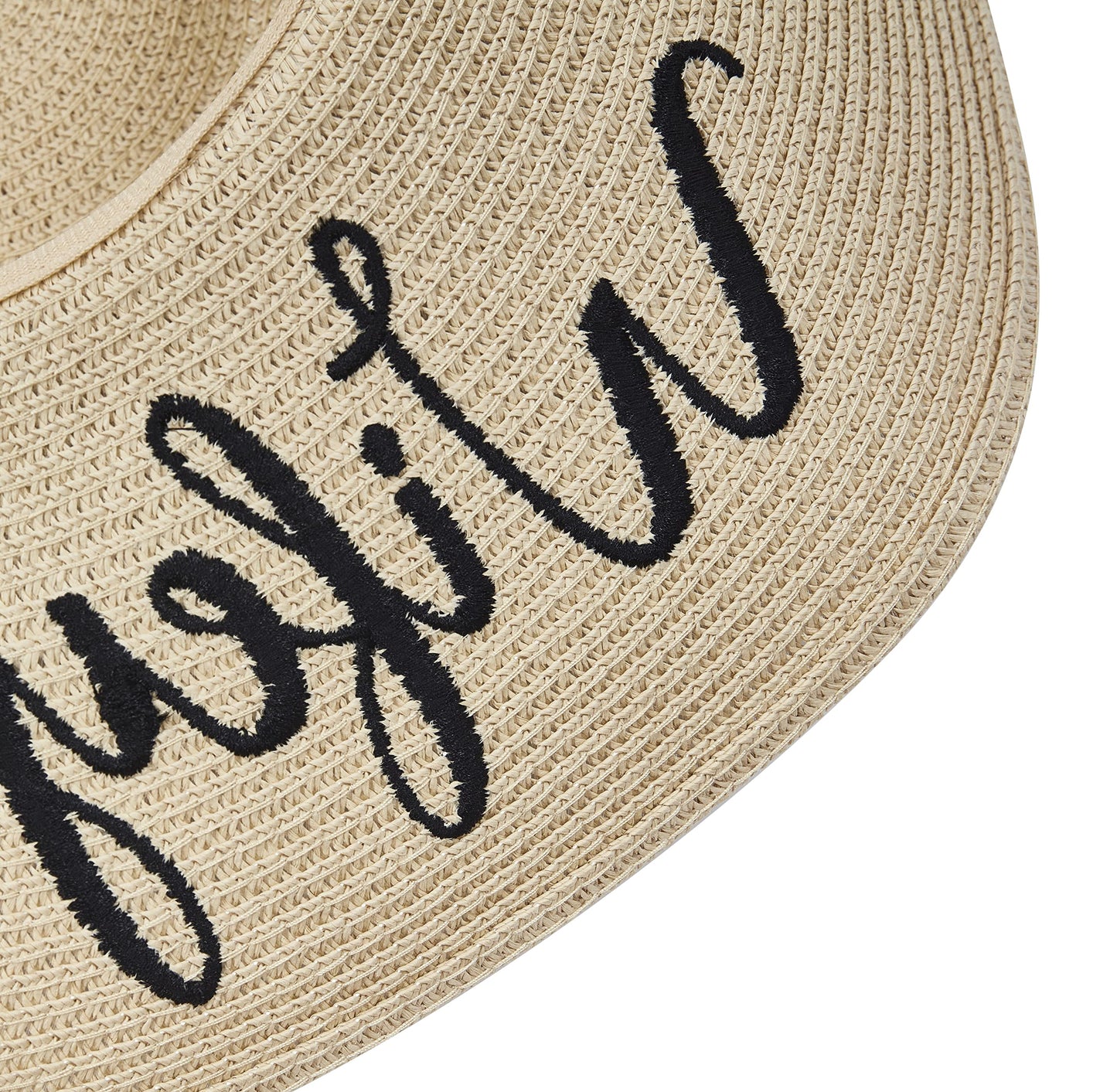 Womens Embroidered Straw Sun Hat Bridal Shower Gift Bachelorette Favor Honeymoon (Future Mrs.)